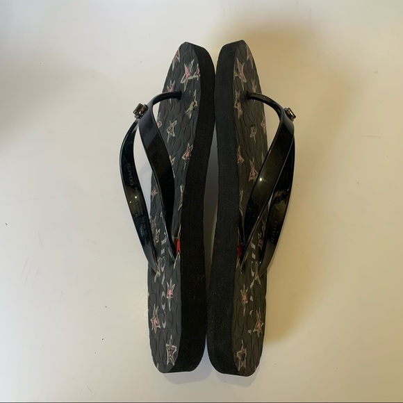 Coach Abigail Black Stars Flip Flop Thong Sandals - Picture 8 of 12